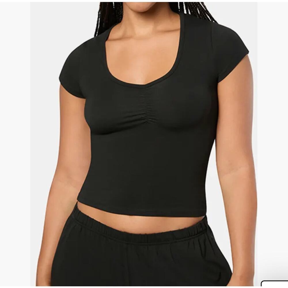 New Weworewhat Ruched Tee - Black - Small